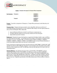 Tempest Oil Filter Application Chart