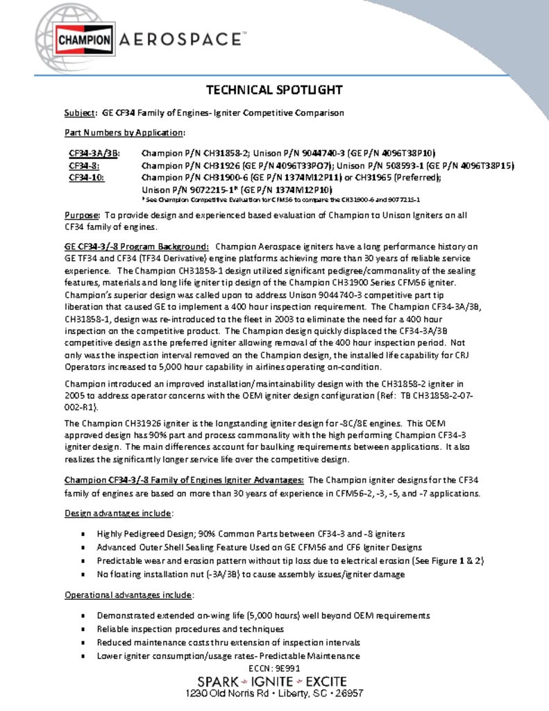 Igniters Champion Aerospace