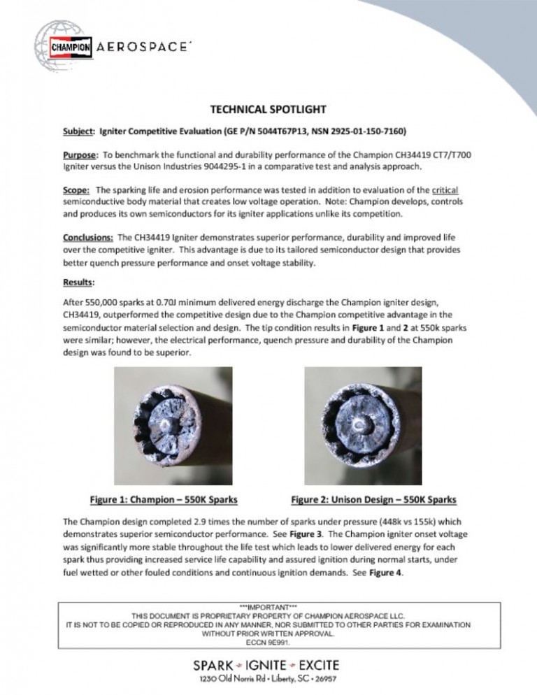 Igniters Champion Aerospace